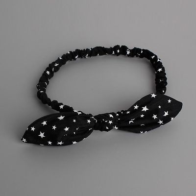 Vinter Bomuld Stjerner Bunny Ears Bow Baby Børn Hår Hovedbeklædning Polka Dot Star Bowknot Tiara Baby Pandebånd Acessorio De Cabelo T
