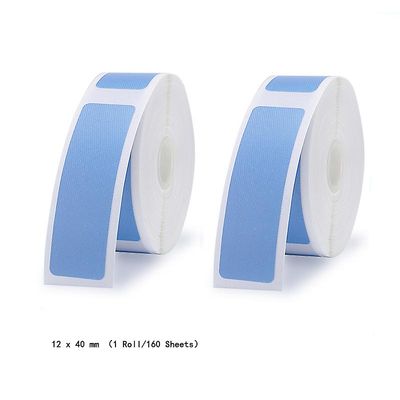 Boeyaa Trådløs etiketprinter Bærbar Pocketbluetooth termisk etiketprinter Hjemmekontor Blå 12x40mm 2Roll