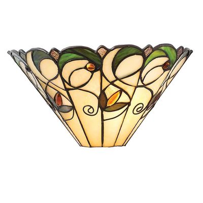 Interiors 1900 Lighting Jamelia 1 lys indendørs væg uplighter mørk bronze med Tiffany Glas, E14
