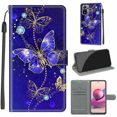 Foxdock Kompatibel med Xiaomi Redmi Note 10s Blue Butterfly Mobile Case