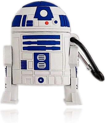 Ubiuo Airpod 1/2 -kotelo, söpö hauska 3D-hauska ja tyylikäs Star Wars R2-D2 Corona Beer Paavo -kameran silikonikotelo, sopii pojille ja tytöille Ai...