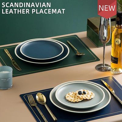2-4stk Placer Mat Bordservice Pude Dækkeserviet Bordolie Vandafvisende Skridsikker Enkel Placemats Rektangel Coaster Køkkenredskaber