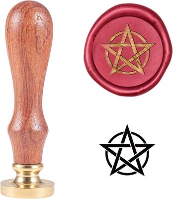 Pentagrammikuvio vahasinettileima irrotettavalla vintage-retromessinkipäällä Pentagram