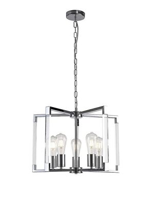 Inspired Lighting Canto Loft Vedhæng 5 Lys E27 poleret nikkel, akryl