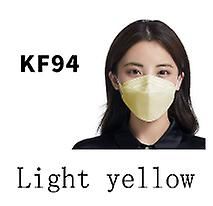 Lauwodun Pileformet Kf95 Voksen ansigtsmaske Voksen Fisk-formet Åndbar Kn94 Tre-dimensionelle Mask-100pcs lys gul