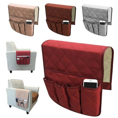 Armrest Organizer Tv Fjernkontroll Holder 5 Lomme Caddy For Sofa Hvilestol Rød