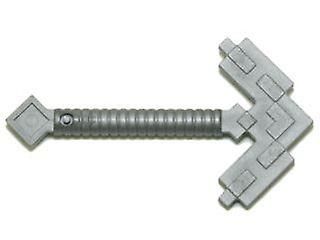 LEGO tilbehør, flad hakke i sølvredskab, pixeleret (Minecraft)