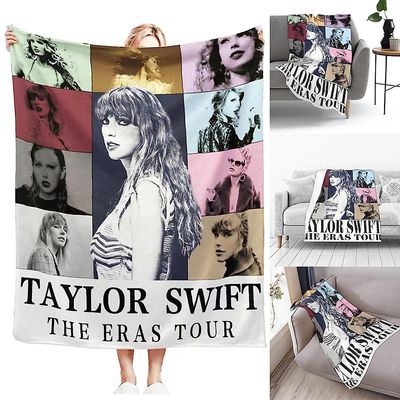 Besser Taylor Swift The Eras Tour teppe kaste fluffy mykt varmt teppe for soverom, sofa, festdekorasjoner gave 100*130