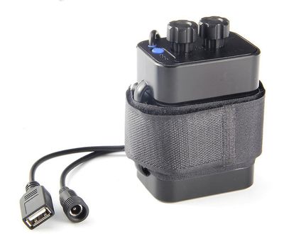 Coosilo 6-slot lithiumbatterioplader, 18650 vandtæt batteriboks, Usb 5v outputbatteripakke sort