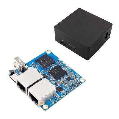 For Orange Pi R1 Plus Development Board + aluminiumslegering Shell Rk3328 Gigabit Ethernet Port Programmi