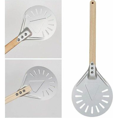 profesjonell pizza snu peeling, langt håndtak 7/8/9 tommers perforert pizza snu peeling, pizza spade, aluminium pizza spade padle, liten - 8 tommer...