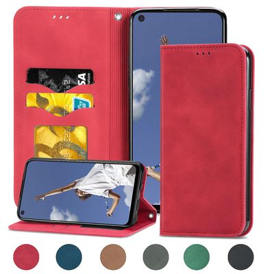 Gangxun Case For Oppo A9 2020 Magnetisk lukning Læder Tegnebog Cover Housse Etui Shockproof - Rød