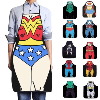 Unisex aikuisten uutuus ruoanlaitto Kokki Esiliinajuhla illallinen Bbq Keittiö Ruokalappu Mekko Wonder Woman