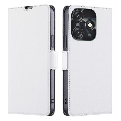 Tecno Spark 10C 4G PU nahka pudotuksenkestävä puhelin Flip Case Stand Card korttipaikka suojakansi Valkoinen