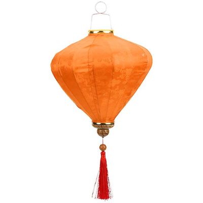 Vietnamesisk lykt Vietnam stoff Lantern Bryllup Hagefest Yard Tradisjonell dekorasjon Oransje 65x35cm