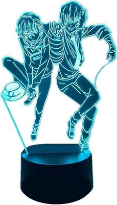 Xcy Anime 3D-lampe Bungo Stray Dogs figur LED illusion natlys til børneværelse indretning Touch / fjernbetjening RGB 16 farveændringer USB bordlamp...