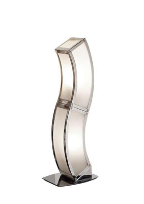 Inspired Lighting Duna E27 Bordlampe 2 Lys E27, Poleret Krom, Hvid Akryl