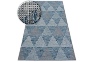 RugsX Gulvtæppe SISAL LOFT 21132 TREKANTER elfenben/sølv/blå beige 80x150 cm