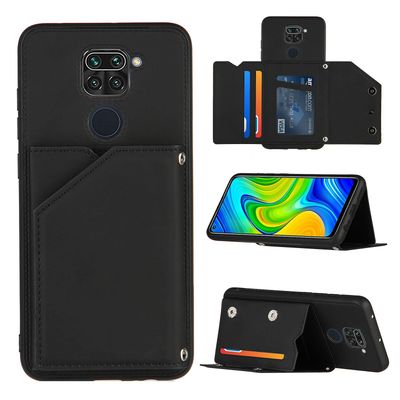Gangxun Sag For Xiaomi Redmi Note 9 Vintage Cuir Cover Læderetui Kofanger - Noir