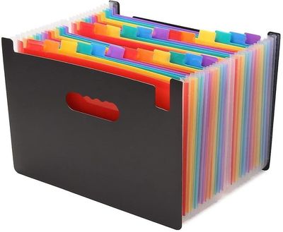 Linkrunning A4 Harmonika kuffertsortering, lommebinder med 24 rum, dokumentholder, der kan udvides Som vist As shown