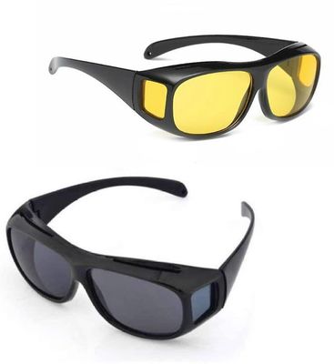Bhbk Boolavard 2er Pack Berzieh Nachtsichtbrille Fr Autofahrer, Fr Brillentrger, Getnte Polarisierende Glser, Gem Iso Norm, Schwarz/gelb