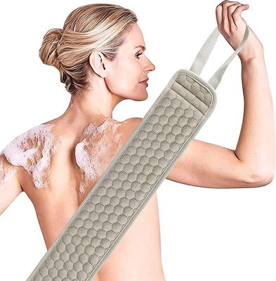 Suntee Exfoliating Back Scrubber &; Exfoliating Sponge Pad Set, Bath Shower Scrubber (36,5 tommer &; 3,5 tommer)