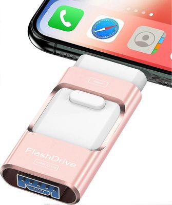 128 Gt: n flash-asema - 4-in-1 USB C -muistitikku Compatibel Met iPhone, iPad, Android, tietokone