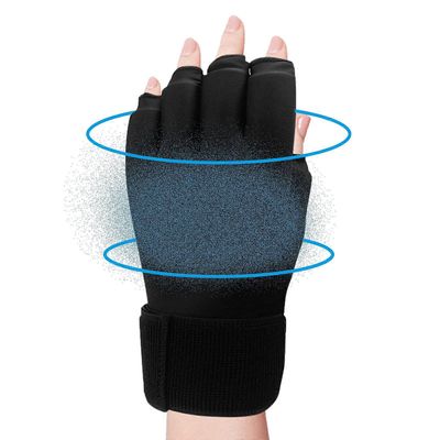 Sormikompressiojäähanskat Uudelleenkäytettävä geelikylmäpakkaus Säädettävä rannehihna Niveltulehdukseen, Jännetulehdukseen, Rannekanavaoireyhtymään...