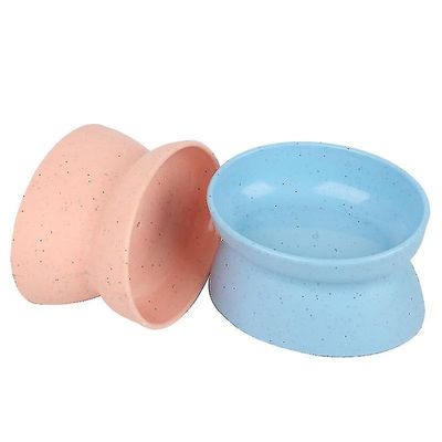 Barsinfi Pet Cat Bowl Double Bowl Madskål Skrå mund - Høj fodbeskyttelse 2pcspikblue