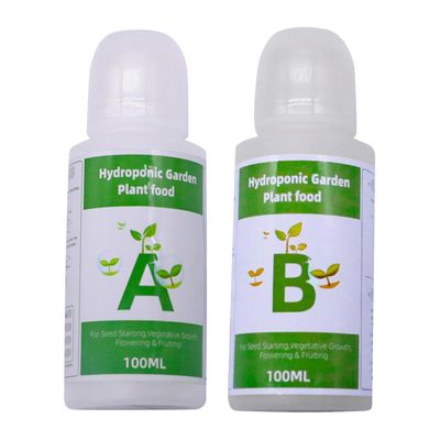 Vrxin Jordløs dyrking A B Gjødsel Plant Universal Nutrient Solution Hydroponic Plant Gjødsel kompatibel med Hydroponic Planter200ml