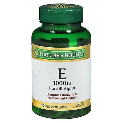 Natures Bounty Nature's Bounty Vitamin E pehmeät geelit, 1000 IU, 60 korkkia (1 kpl pakkaus)