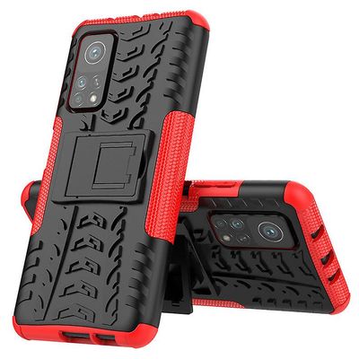 Shockproof rustning sag for xiaomi 11 med kickstand all inclusive dække rød rpc1897