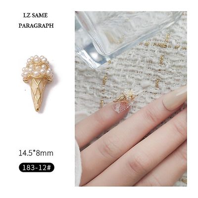 Manicure Zircon smykker Pearl Luksus Palace Mørk barok neglebjørn Dekoration 18312