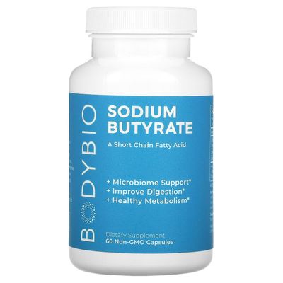BodyBio, natriumbutyraatti, 60 ei-GMO-kapselia