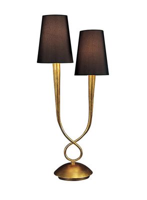 Inspired Lighting Paola bordlampe 2 lys E14, guld malet med sorte nuancer