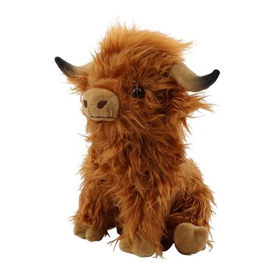 Flye Kids Gift Yak plysj Leketøy Søt Simulering Long Hair Cow Doll Brown