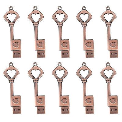 10x Usb 2.0 metallinen USB-kynäasema Puhdas kuparisydän USB-muistitikku (kupari, 8gb)
