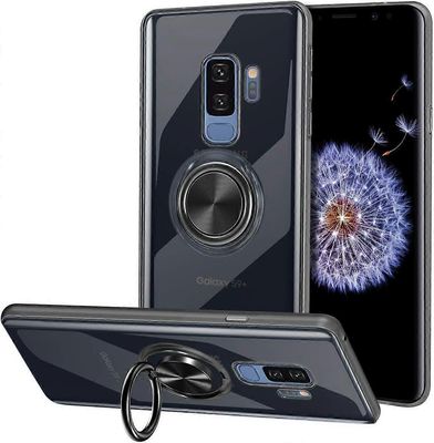 Suojakotelo 360 asteen rengasjalustalla Samsung Galaxy S9 Plus:lle Musta