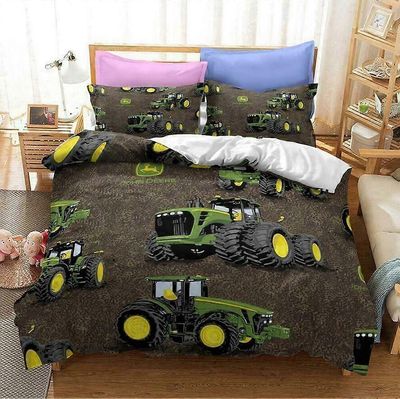 a646 Lakanat Lasten lahjat Pickup Traktori Peitto Peittopussilakanasetti Doona Cover Kids3-osainen vuodevaatteet Setti (1 pussilakana + 2 tyynytyyn...