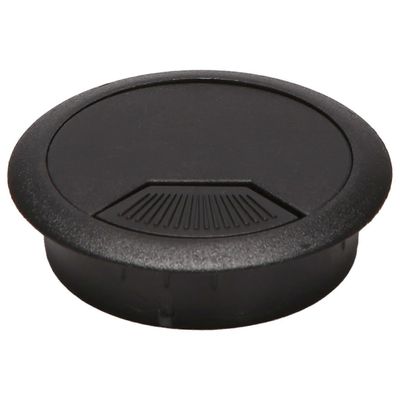 2 kpl 50 mm:n halkaisijaltaan olevia pöytäjohdon kaapeliläpivientejä, reiän suojus, musta