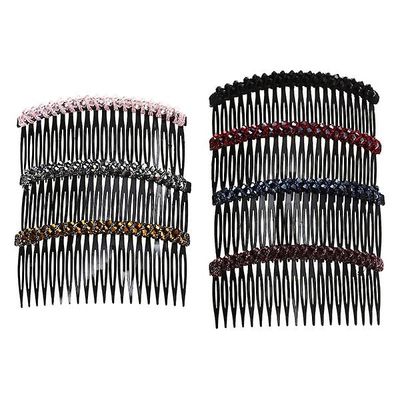 7 stk kammer kvinner cellulose hår kam Rhinestone hår kammer brude side kam Assortert farge 10x4.5cm