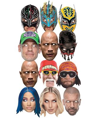WWE Painijat virallinen 2D-kortin kasvonaamiota puskuri puolue lajike 12 pakkaus