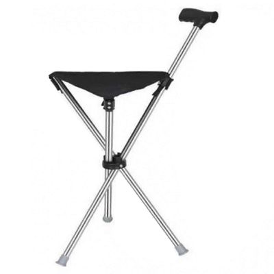 Vanhusten kävelykeppi istuimella ulkona kannettava teleskooppinen vaellussauva tuoli, joka sopii vaellukseen 1