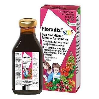 Floradix Kids Nestemäinen Rauta & Vitamiini Formula 250ml