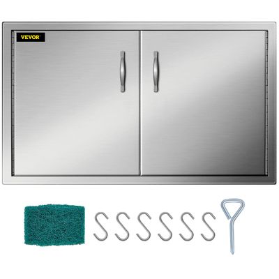 Vevor Utendørs kjøkkendør 34 "x 19" BBQ tilgang rustfritt stål dobbel vegger Island D