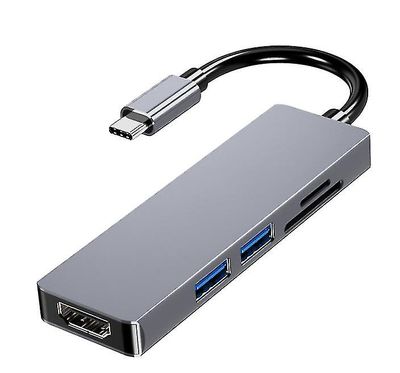 Coosilo 5 I 1 Type C til Hdmi / usb3.0 Docking Station, / sd / tf Card Converter Usb Hub