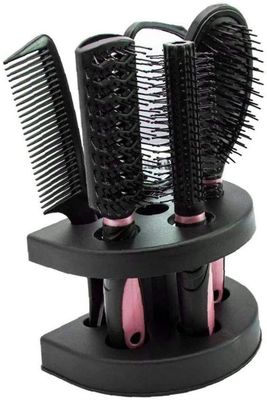 5 stykker Comb Spejl og beslag sæt til Ladies Hair Care Massage Brush (Pink)