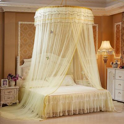 Yunshu Sengebaldakin til enkelt- til kingsize-senge gul 1.8m bed