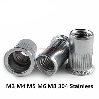 20stk M3 M4 M5 M6 M8 304 Rustfrit stål Rivnut Lille forsænket hoved Nittede møtrikker Indsats Nutsert Cap Nittemøtrik Hw149