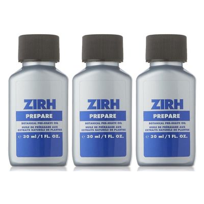 3 x ZIRH Forbered pre-shave olje med planter 30ml